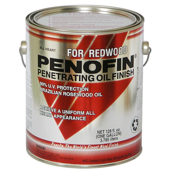 Penofin All Heart Transparent Redwood Oil-Based Penetrating Wood Stain 1 gal F3RAHGA - main